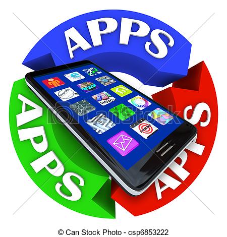 apps on smart phone circular arrow clip art csp6853222